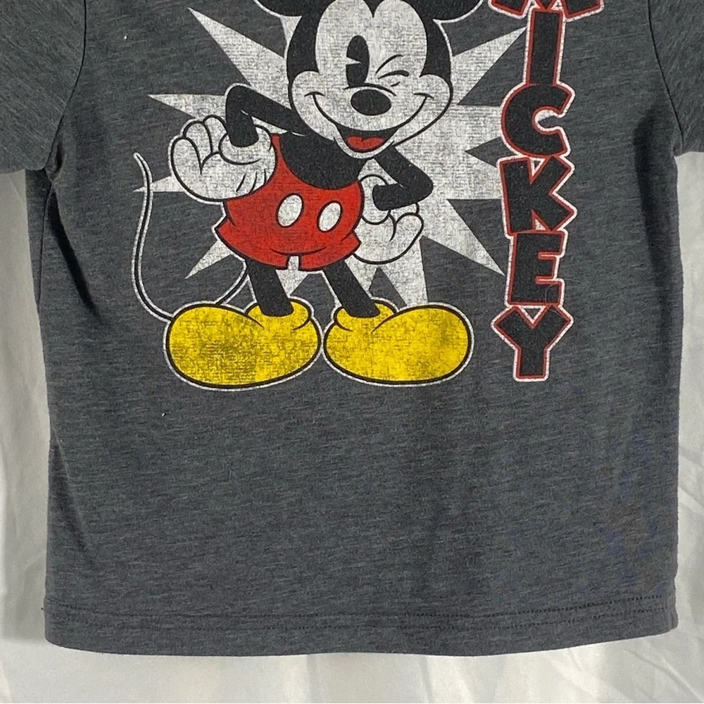 Disney Mickey Mouse Dark Gray and Light Gray Long Sleeve Tee Size 5T